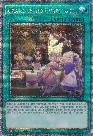 Dragonmaid Hospitality Quarter Century Secret Rare Quarter Century Bonanza Yu-Gi-Oh! card