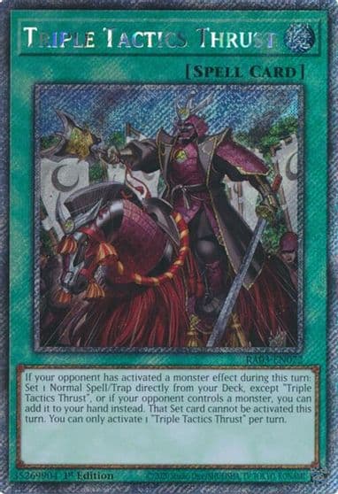 Triple Tactics Thrust Platinum Secret Rare Quarter Century Bonanza Yu-Gi-Oh! card