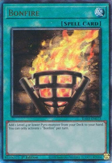 Bonfire PUR Quarter Century Bonanza Yu-Gi-Oh! card