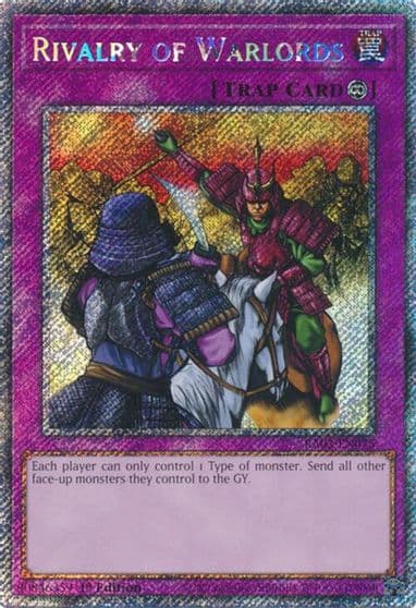 Rivalry of Warlords Platinum Secret Rare Quarter Century Bonanza Yu-Gi-Oh! card