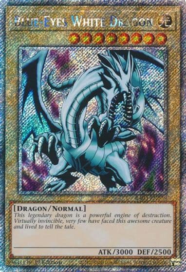 Blue Eyes White Dragon Platinum Secret Rare Quarter Century Bonanza Yu-Gi-Oh! card