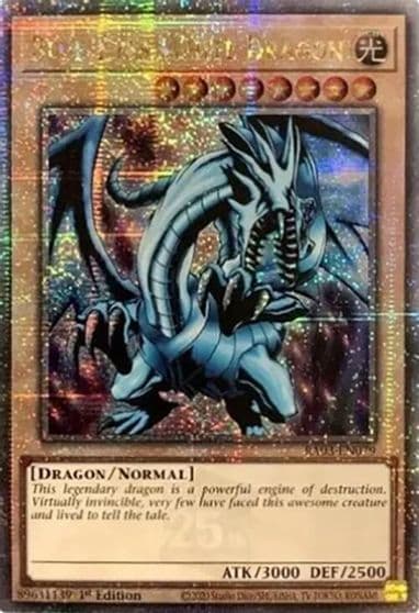 Blue Eyes White Dragon Quarter Century Secret Rare Quarter Century Bonanza Yu-Gi-Oh! card