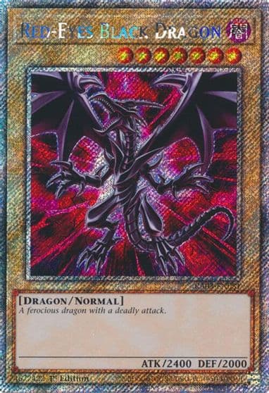 Red Eyes Black Dragon Platinum Secret Rare Quarter Century Bonanza Yu-Gi-Oh! card