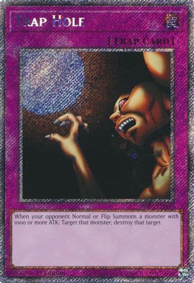 Trap Hole Platinum Secret Rare Quarter Century Bonanza Yu-Gi-Oh! card