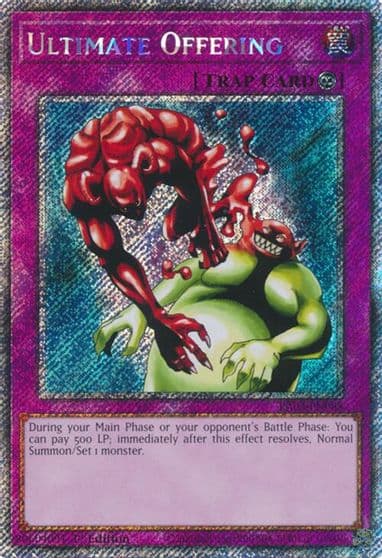 Ultimate Offering Platinum Secret Rare Quarter Century Bonanza Yu-Gi-Oh! card