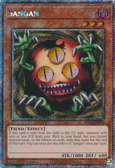 Sangan Platinum Secret Rare Quarter Century Bonanza Yu-Gi-Oh! card