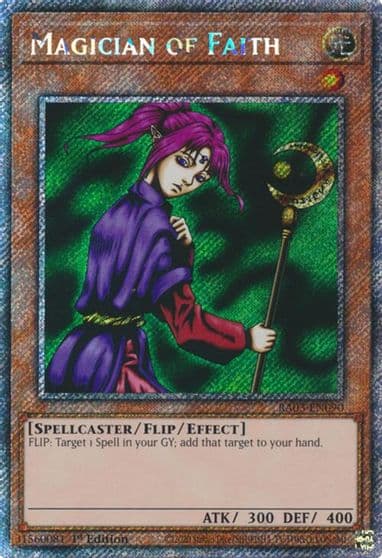 Magician of Faith Platinum Secret Rare Quarter Century Bonanza Yu-Gi-Oh! card
