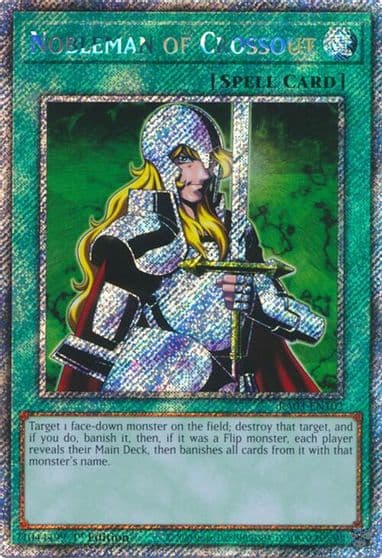 Nobleman of Crossout Platinum Secret Rare Quarter Century Bonanza Yu-Gi-Oh! card