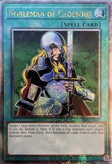 Nobleman of Crossout Quarter Century Secret Rare Quarter Century Bonanza Yu-Gi-Oh! card