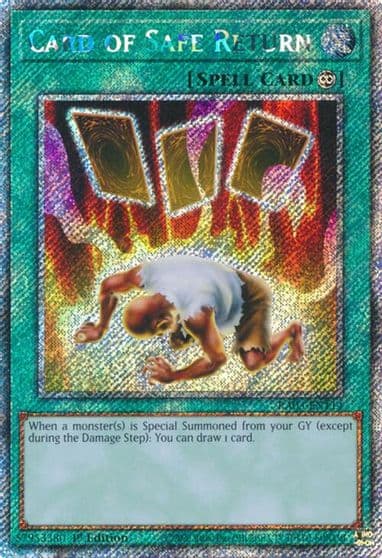 Card of Safe Return Platinum Secret Rare Quarter Century Bonanza Yu-Gi-Oh! card