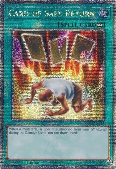 Card of Safe Return Quarter Century Secret Rare Quarter Century Bonanza Yu-Gi-Oh! card