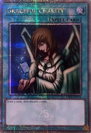 Graceful Charity Quarter Century Secret Rare Quarter Century Bonanza Yu-Gi-Oh! card
