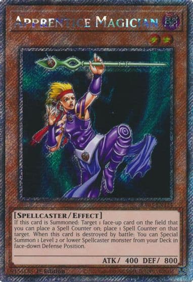 Apprentice Magician Platinum Secret Rare Quarter Century Bonanza Yu-Gi-Oh! card