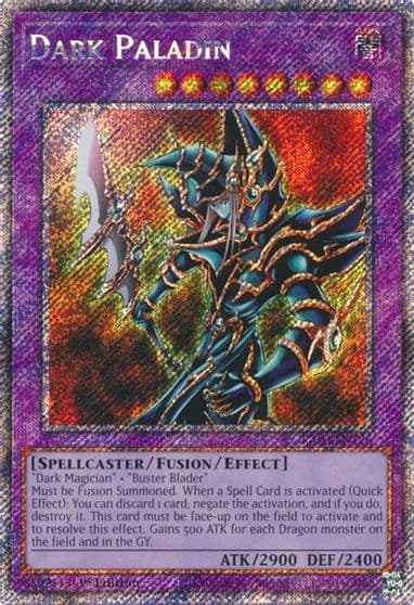 Dark Paladin Platinum Secret Rare Quarter Century Bonanza Yu-Gi-Oh! card