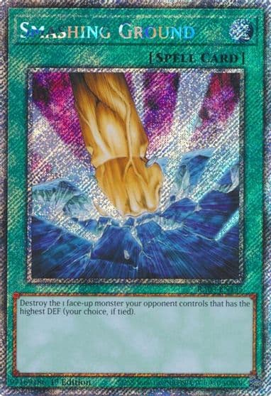 Smashing Ground Platinum Secret Rare Quarter Century Bonanza Yu-Gi-Oh! card