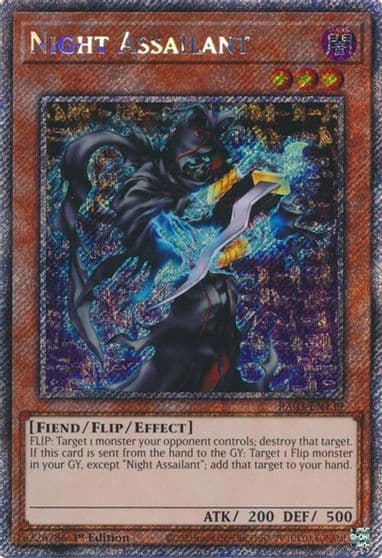 Night Assailant Platinum Secret Rare Quarter Century Bonanza Yu-Gi-Oh! card