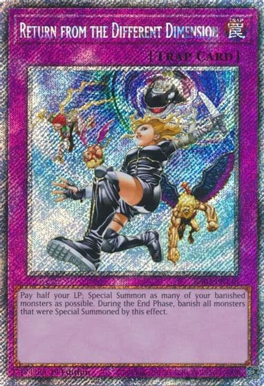 Return from the Different Dimension Platinum Secret Rare Quarter Century Bonanza Yu-Gi-Oh! card