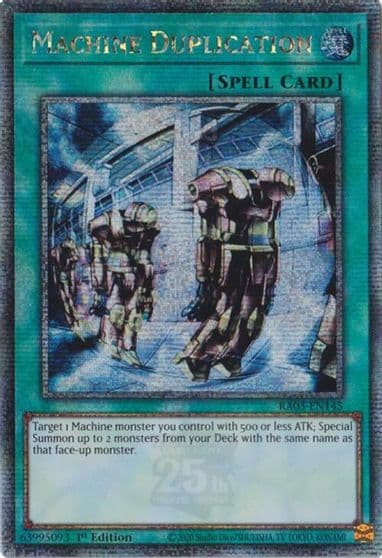 Machine Duplication Quarter Century Secret Rare Quarter Century Bonanza Yu-Gi-Oh! card