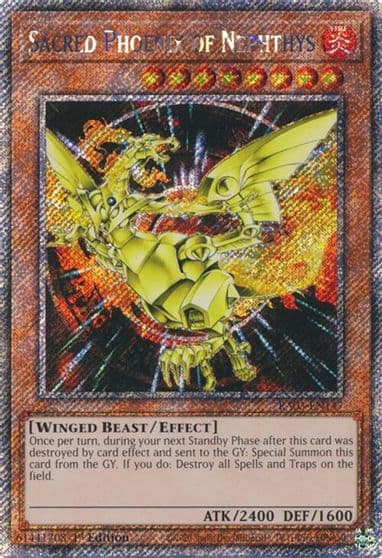 Sacred Phoenix of Nephthys Platinum Secret Rare Quarter Century Bonanza Yu-Gi-Oh! card