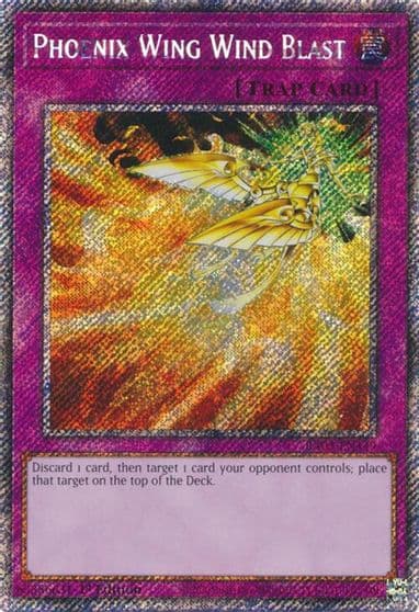 Phoenix Wing Wind Blast Platinum Secret Rare Quarter Century Bonanza Yu-Gi-Oh! card