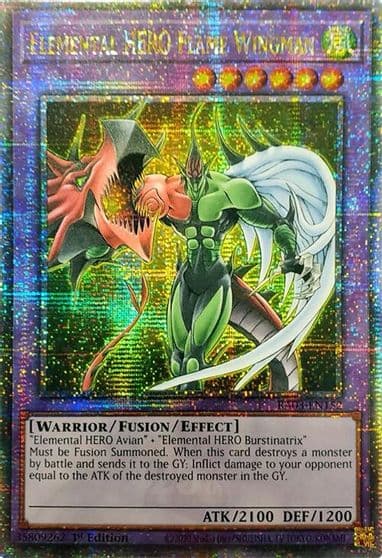 Elemental HERO Flame Wingman Quarter Century Secret Rare Quarter Century Bonanza Yu-Gi-Oh! card