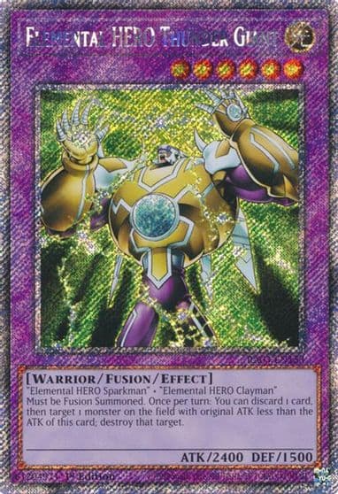 Elemental HERO Thunder Giant Platinum Secret Rare Quarter Century Bonanza Yu-Gi-Oh! card
