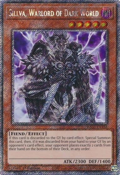 Sillva Warlord of Dark World Platinum Secret Rare Quarter Century Bonanza Yu-Gi-Oh! card