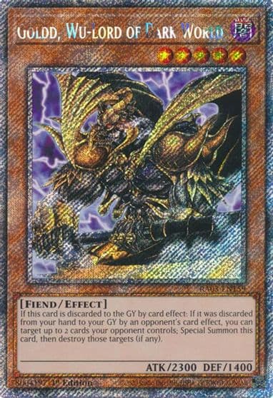 Goldd Wu Lord of Dark World Platinum Secret Rare Quarter Century Bonanza Yu-Gi-Oh! card