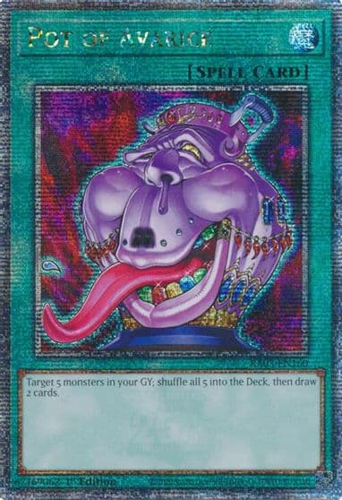 Pot of Avarice Quarter Century Secret Rare Quarter Century Bonanza Yu-Gi-Oh! card