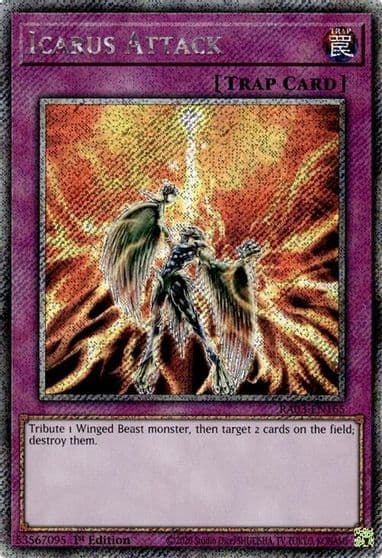 Icarus Attack Platinum Secret Rare Quarter Century Bonanza Yu-Gi-Oh! card