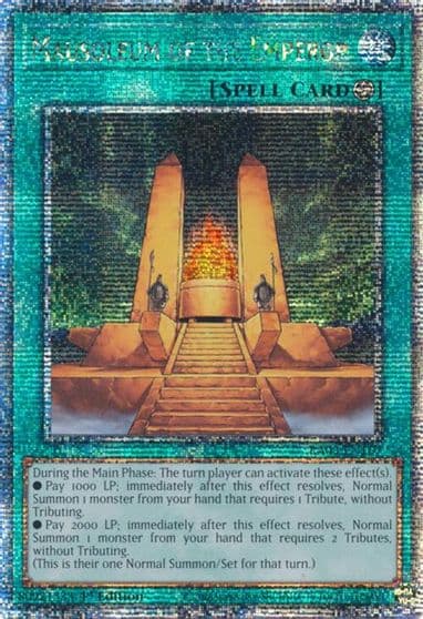 Mausoleum of the Emperor Quarter Century Secret Rare Quarter Century Bonanza Yu-Gi-Oh! card