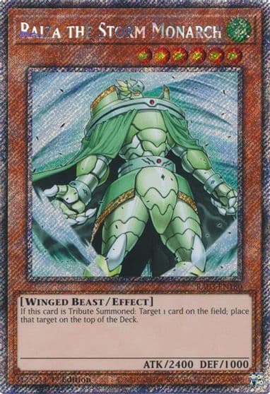 Raiza the Storm Monarch Platinum Secret Rare Quarter Century Bonanza Yu-Gi-Oh! card