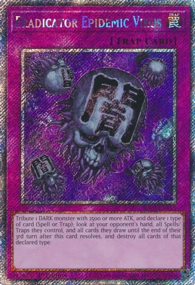 Eradicator Epidemic Virus Platinum Secret Rare Quarter Century Bonanza Yu-Gi-Oh! card