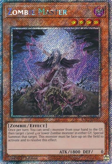 Zombie Master Platinum Secret Rare Quarter Century Bonanza Yu-Gi-Oh! card