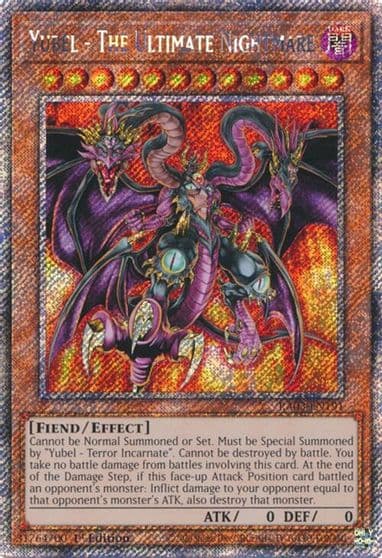 Yubel The Ultimate Nightmare Platinum Secret Rare Quarter Century Bonanza Yu-Gi-Oh! card