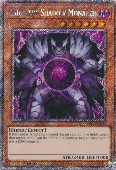 Caius the Shadow Monarch Platinum Secret Rare Quarter Century Bonanza Yu-Gi-Oh! card