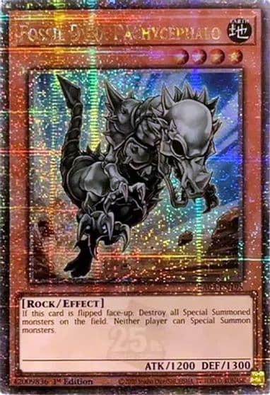 Fossil Dyna Pachycephalo Quarter Century Secret Rare Quarter Century Bonanza Yu-Gi-Oh! card