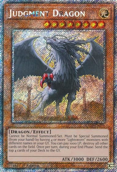 Judgment Dragon Platinum Secret Rare Quarter Century Bonanza Yu-Gi-Oh! card