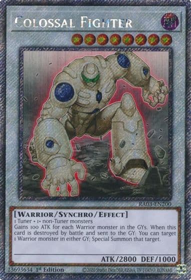 Colossal Fighter Platinum Secret Rare Quarter Century Bonanza Yu-Gi-Oh! card