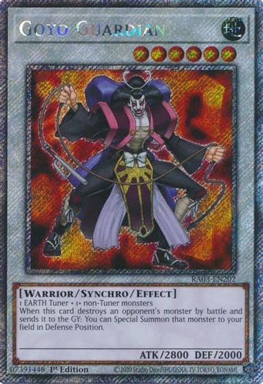 Goyo Guardian Platinum Secret Rare Quarter Century Bonanza Yu-Gi-Oh! card