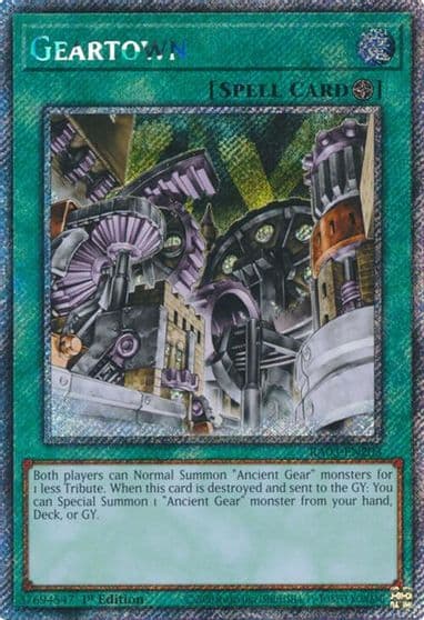 Geartown Platinum Secret Rare Quarter Century Bonanza Yu-Gi-Oh! card