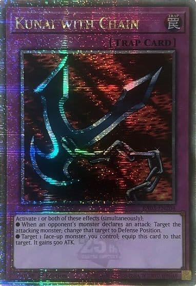Kunai with Chain Quarter Century Secret Rare Quarter Century Bonanza Yu-Gi-Oh! card