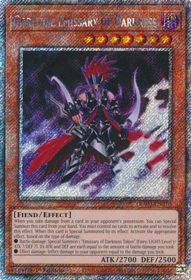 Gorz the Emissary of Darkness Platinum Secret Rare Quarter Century Bonanza Yu-Gi-Oh! card