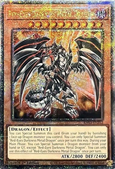 Red Eyes Darkness Metal Dragon Quarter Century Secret Rare Quarter Century Bonanza Yu-Gi-Oh! card
