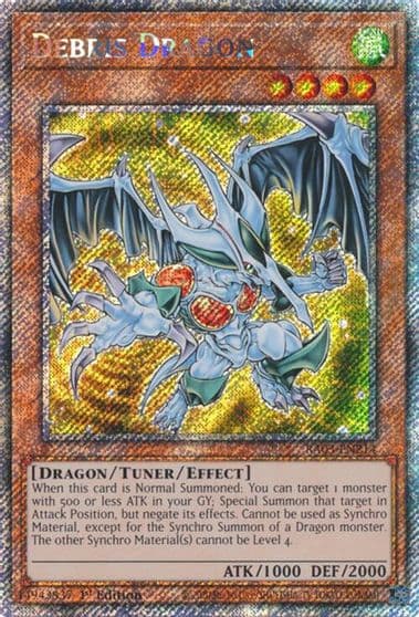 Debris Dragon Platinum Secret Rare Quarter Century Bonanza Yu-Gi-Oh! card