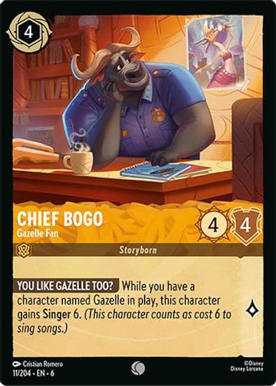 Chief Bogo Gazelle Fan Azurite Sea Lorcana card