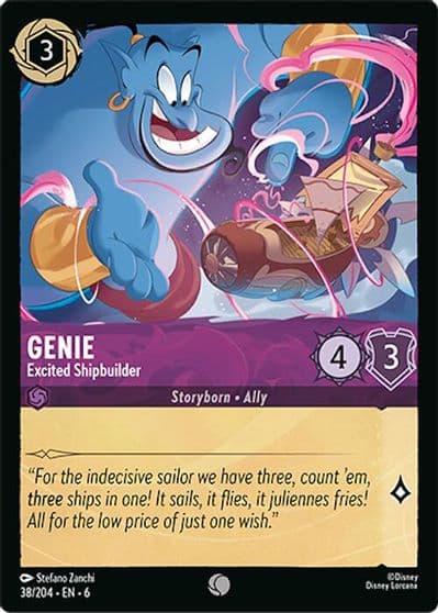 Genie Excited Shipbuilder Azurite Sea Lorcana card