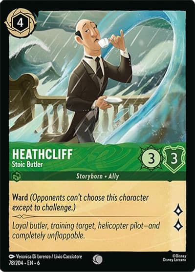 Heathcliff Stoic Butler Azurite Sea Lorcana card