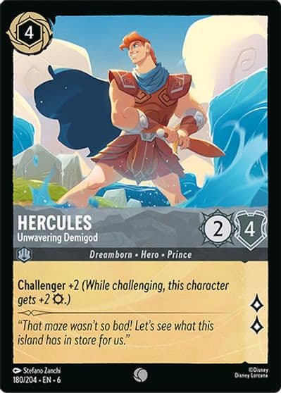 Hercules Unwavering Demigod Azurite Sea Lorcana card