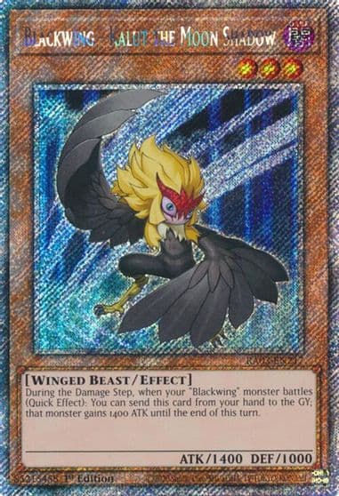Blackwing Kalut the Moon Shadow Platinum Secret Rare Quarter Century Bonanza Yu-Gi-Oh! card